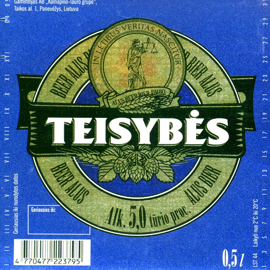 Prekės ženklas: TEISYBĖS ALUS BEER